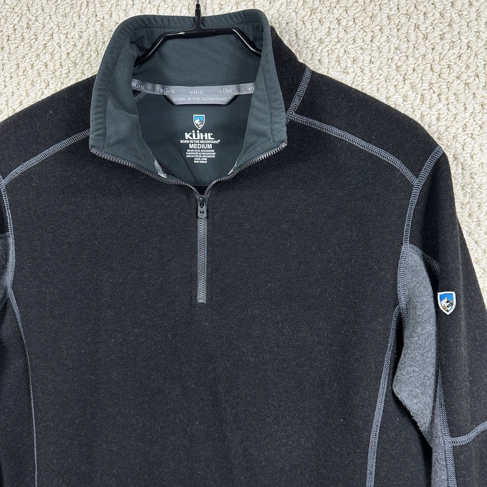 Kuhl Revel 1/4 Zip Mens M Dark Brown Fleece Sweater Performance Lightweight - Picture 8 of 13